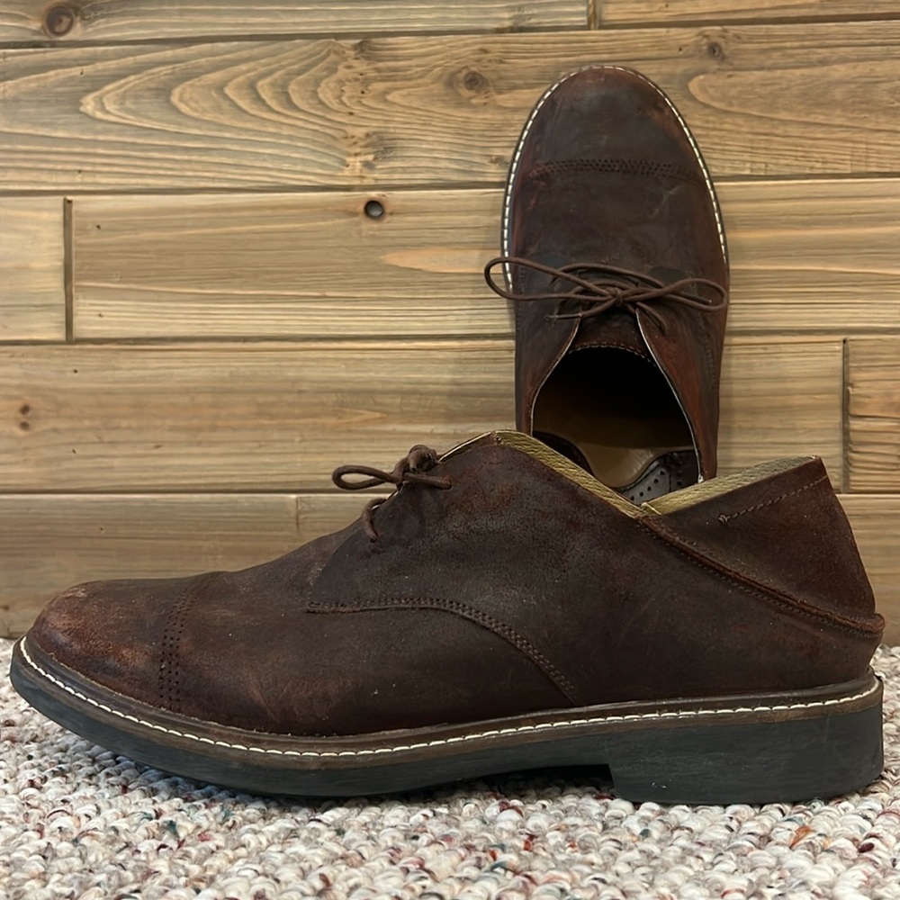 Olukai Walino Oxford Suede Leather Shoes in Box - Kona Coffee